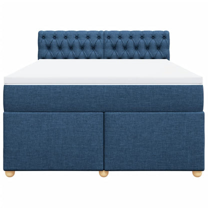 Giroletto a Molle con Materasso Blu 160x200 cm in Tessuto
