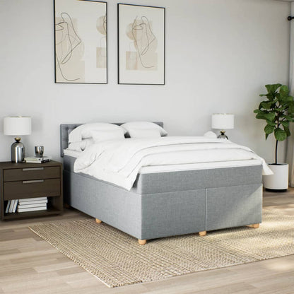 Giroletto a Molle con Materasso Grigio Chiaro 160x200cm Tessuto