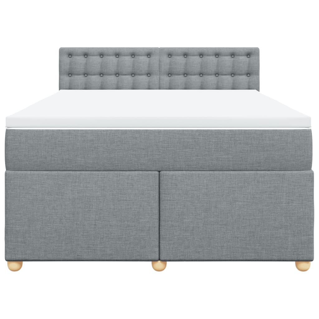 Giroletto a Molle con Materasso Grigio Chiaro 160x200cm Tessuto