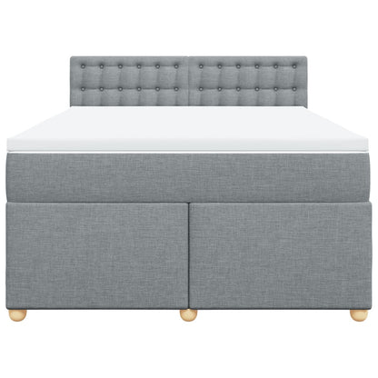 Giroletto a Molle con Materasso Grigio Chiaro 160x200cm Tessuto