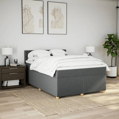 Giroletto a Molle con Materasso Grigio Scuro 160x200 cm Tessuto