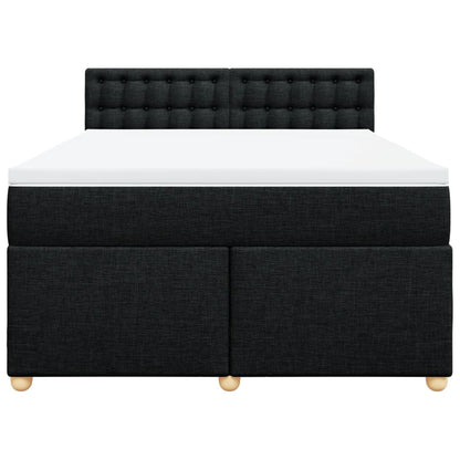 Giroletto a Molle con Materasso Nero 160x200 cm in Tessuto | homemem39
