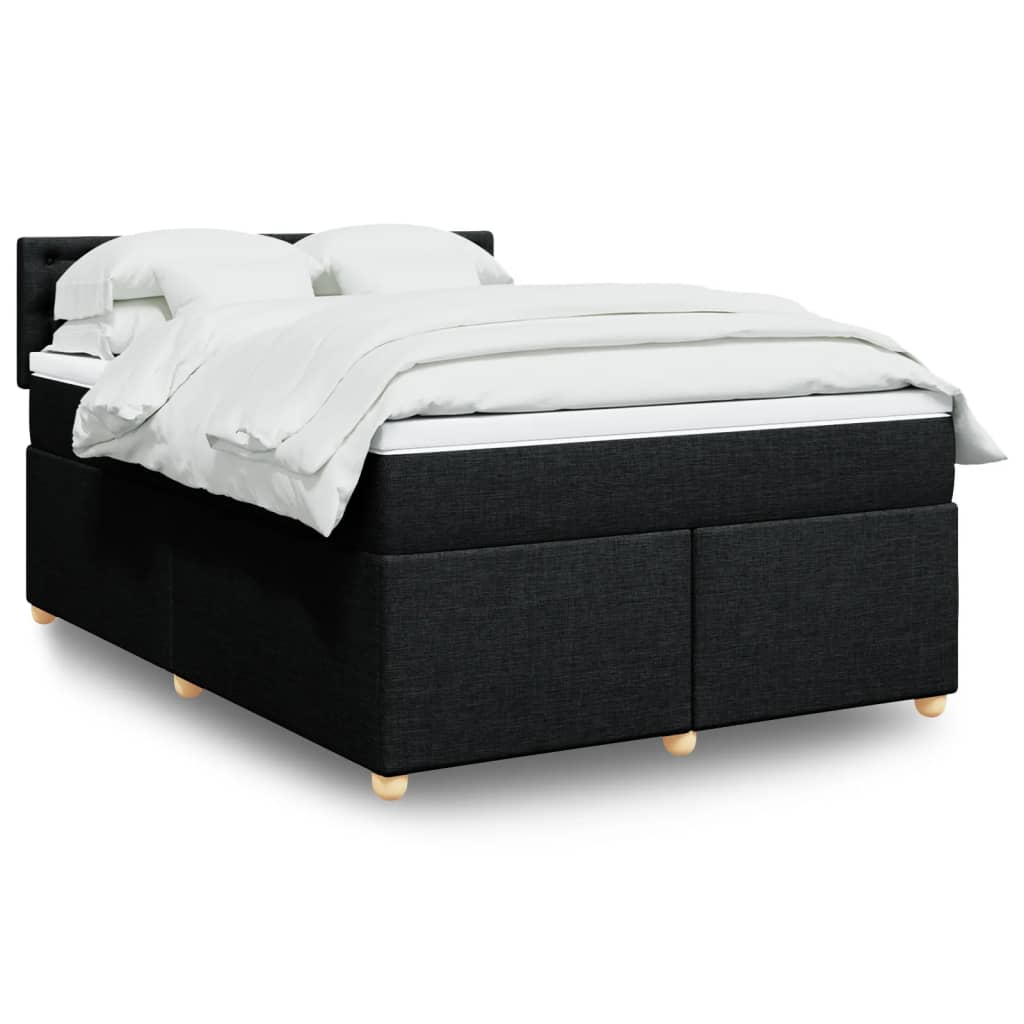 Giroletto a Molle con Materasso Nero 160x200 cm in Tessuto | homemem39