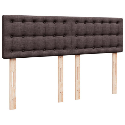 Giroletto a Molle con Materasso Marrone Scuro 160x200cm Tessuto