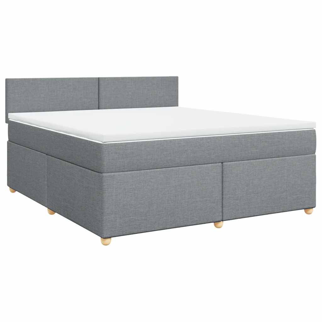 Giroletto a Molle con Materasso Grigio Chiaro180x200 cm Tessuto