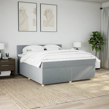 Giroletto a Molle con Materasso Grigio Chiaro180x200 cm Tessuto