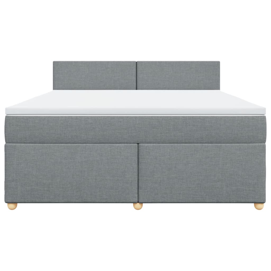 Giroletto a Molle con Materasso Grigio Chiaro180x200 cm Tessuto