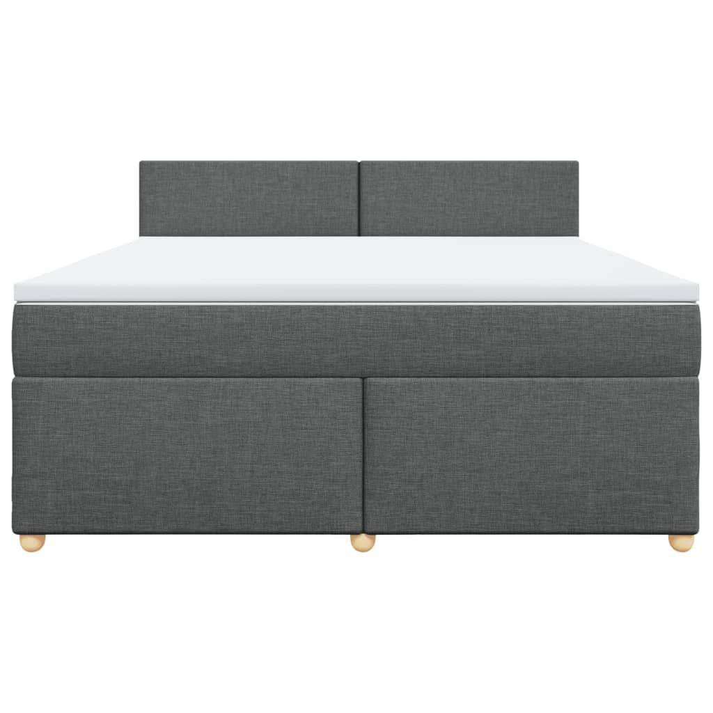 Giroletto a Molle con Materasso Grigio Scuro 180x200 cm Tessuto