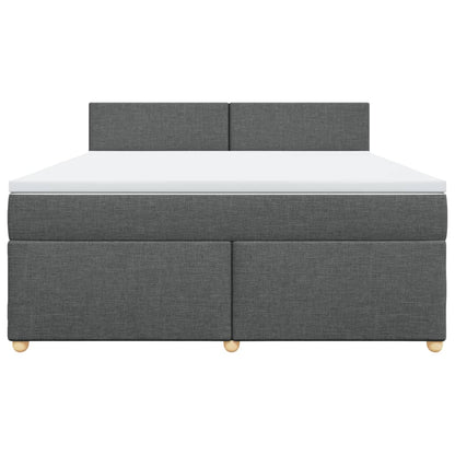 Giroletto a Molle con Materasso Grigio Scuro 180x200 cm Tessuto