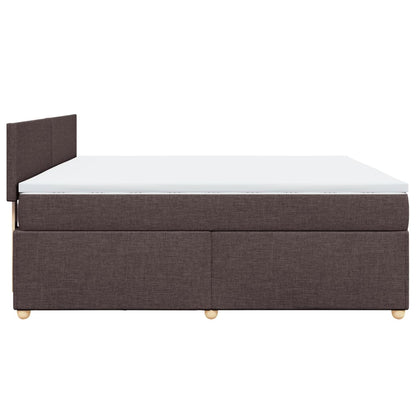 Giroletto a Molle con Materasso Marrone Scuro 180x200cm Tessuto