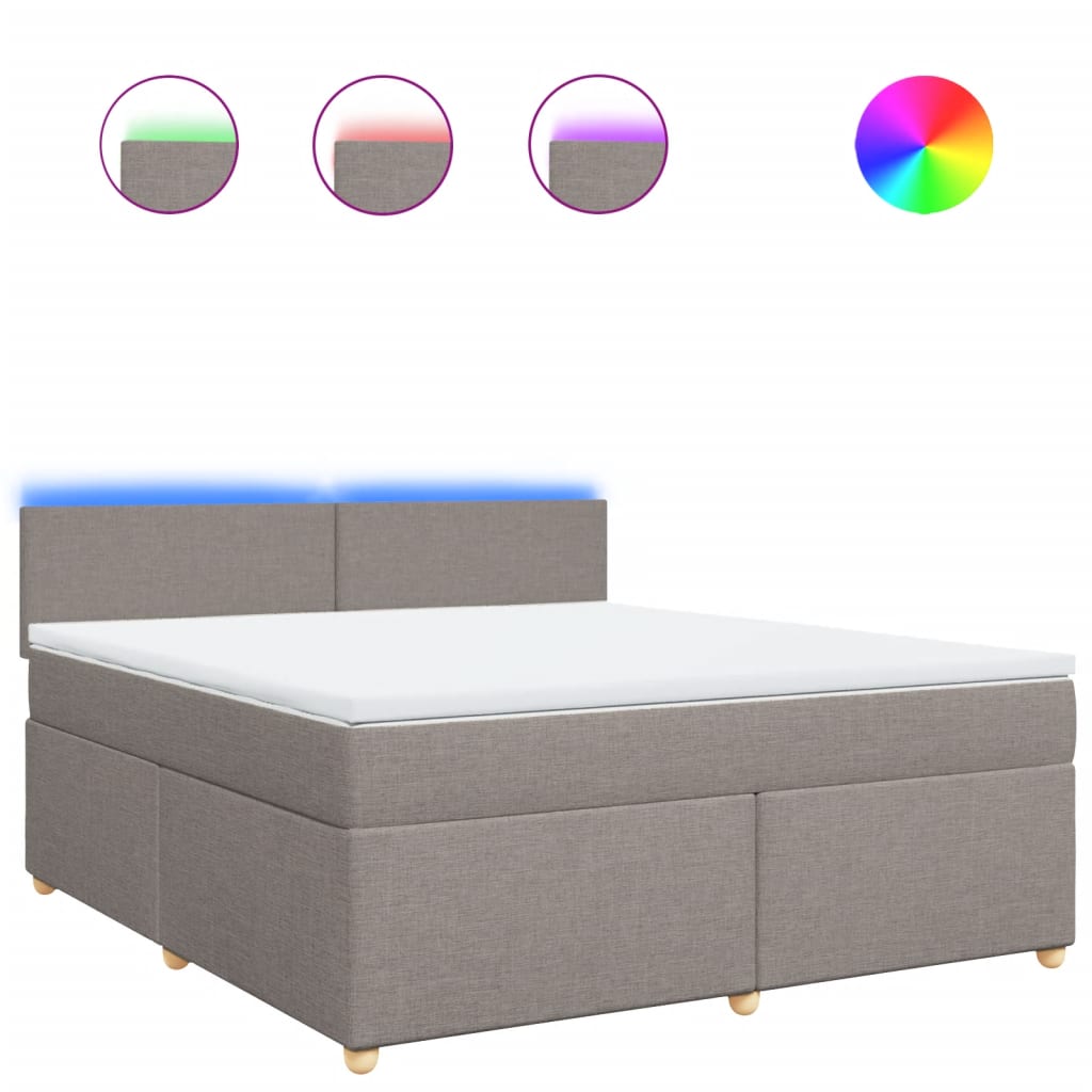 Giroletto a Molle con Materasso Tortora 180x200 cm in Tessuto | homemem39