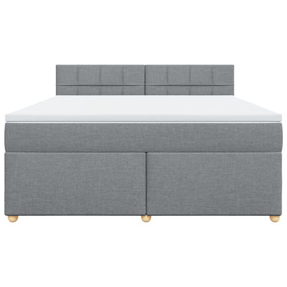 Giroletto a Molle con Materasso Grigio Chiaro180x200 cm Tessuto