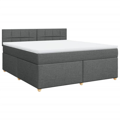 Giroletto a Molle con Materasso Grigio Scuro 180x200 cm Tessuto