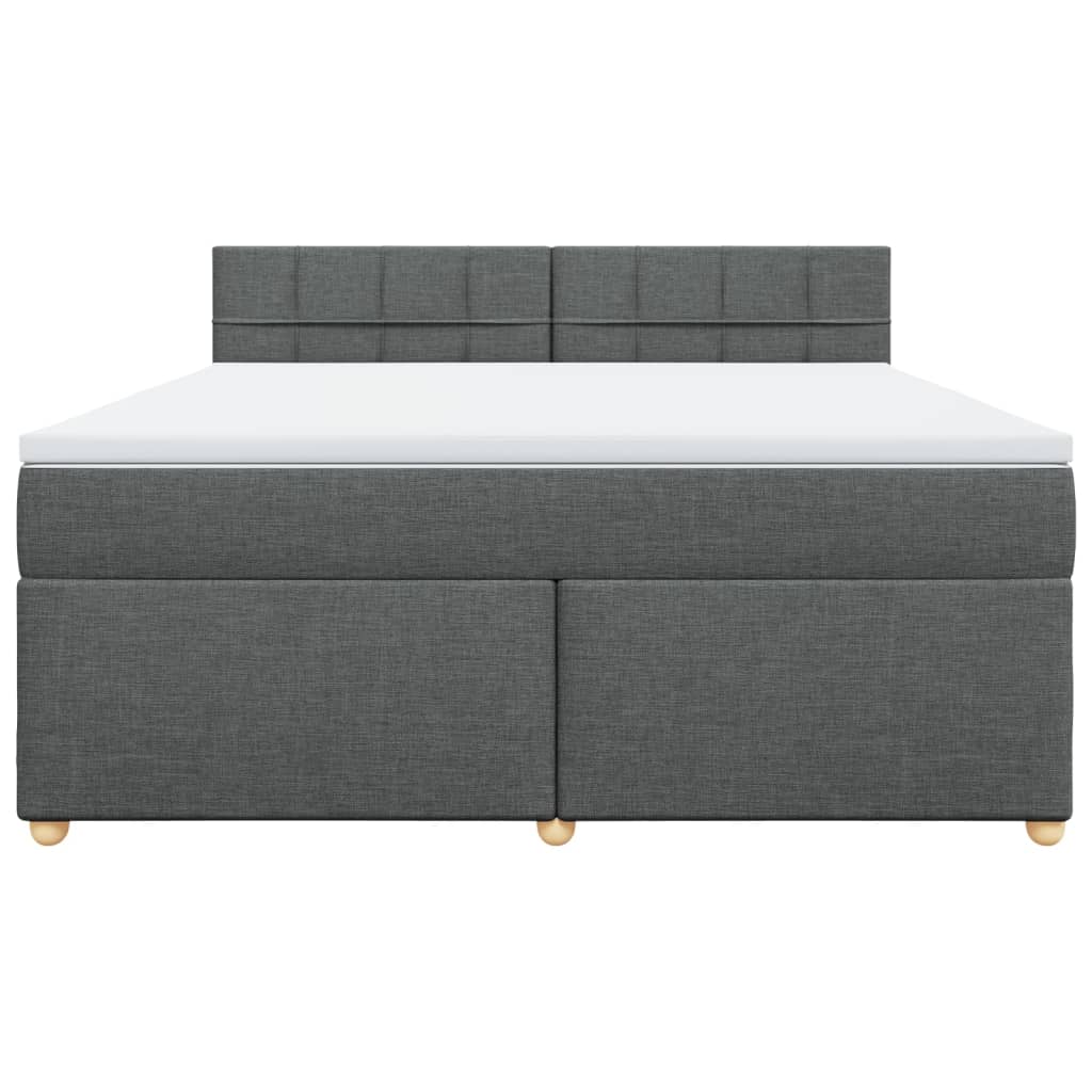 Giroletto a Molle con Materasso Grigio Scuro 180x200 cm Tessuto