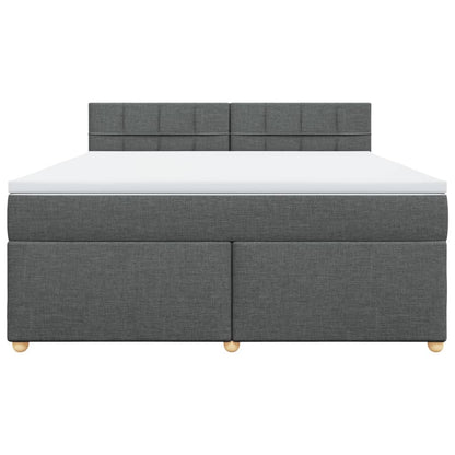 Giroletto a Molle con Materasso Grigio Scuro 180x200 cm Tessuto