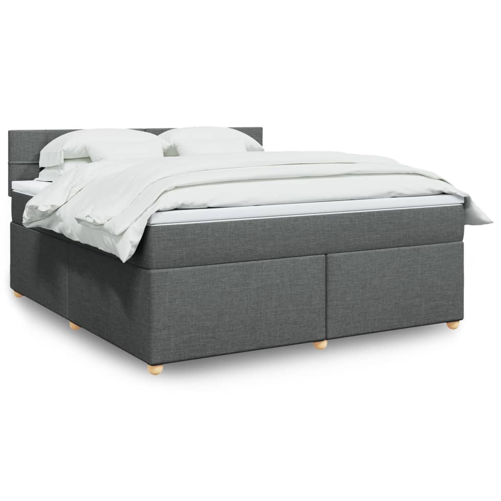 Giroletto a Molle con Materasso Grigio Scuro 180x200 cm Tessuto