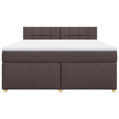Giroletto a Molle con Materasso Marrone Scuro 180x200cm Tessuto