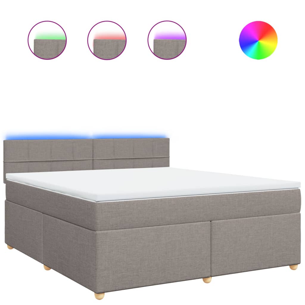 Giroletto a Molle con Materasso Tortora 180x200 cm in Tessuto | homemem39