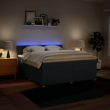 Giroletto a Molle con Materasso Blu 180x200 cm in Tessuto