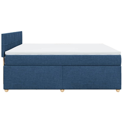 Giroletto a Molle con Materasso Blu 180x200 cm in Tessuto