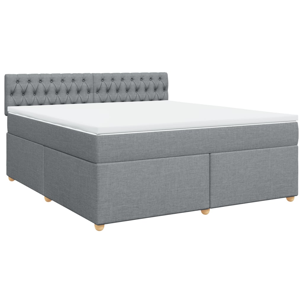Giroletto a Molle con Materasso Grigio Chiaro180x200 cm Tessuto