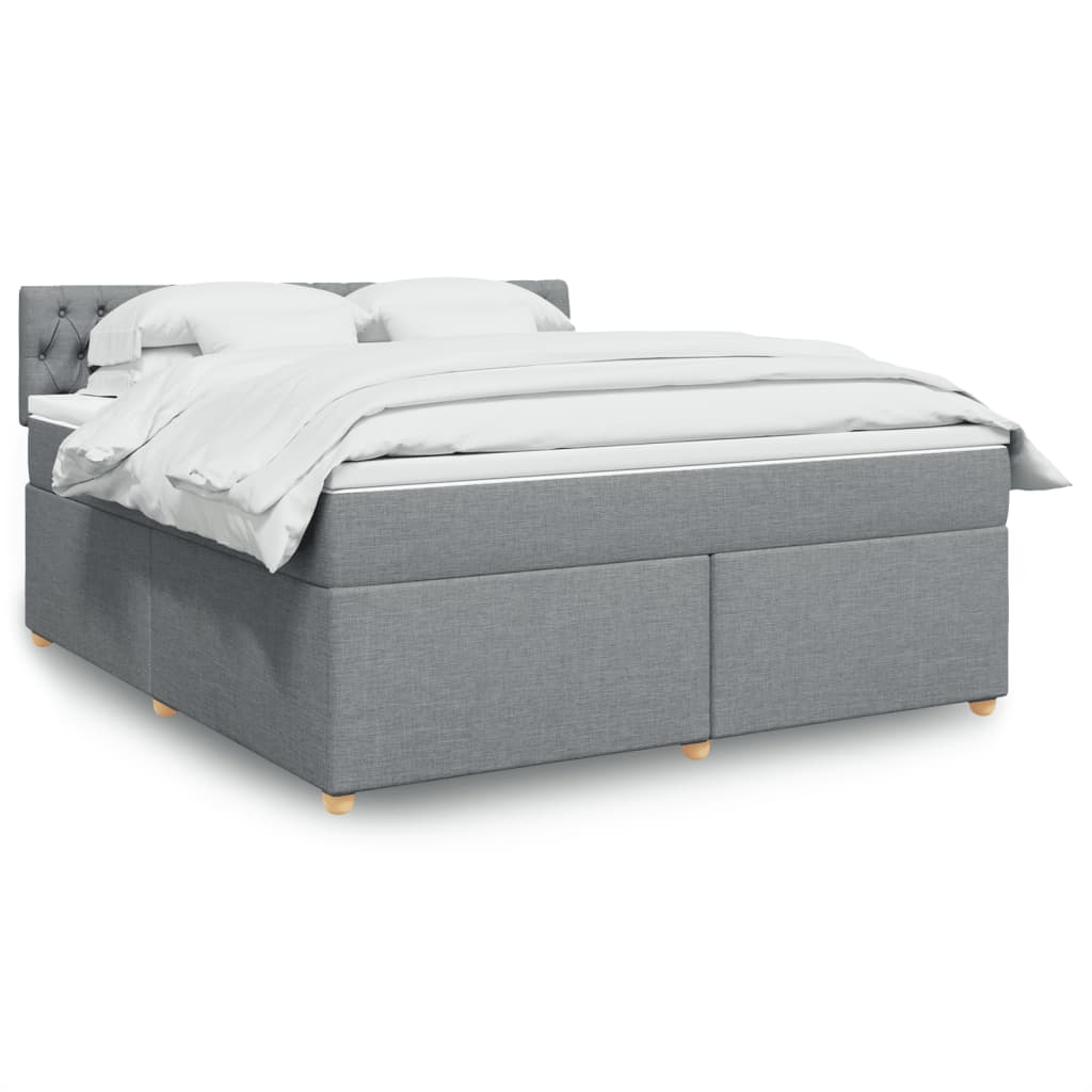 Giroletto a Molle con Materasso Grigio Chiaro180x200 cm Tessuto