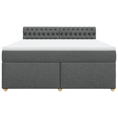Giroletto a Molle con Materasso Grigio Scuro 180x200 cm Tessuto