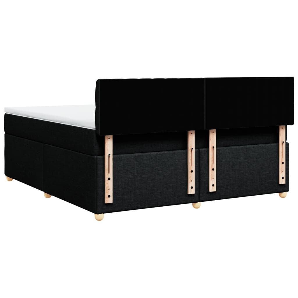 Giroletto a Molle con Materasso Nero 180x200 cm in Tessuto - homemem39