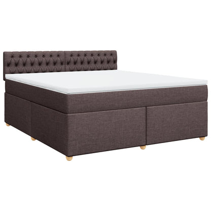 Giroletto a Molle con Materasso Marrone Scuro 180x200cm Tessuto