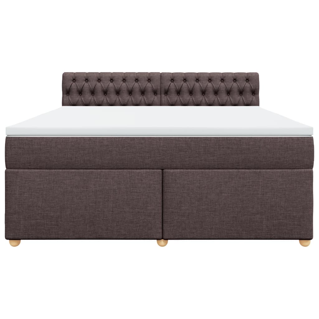 Giroletto a Molle con Materasso Marrone Scuro 180x200cm Tessuto