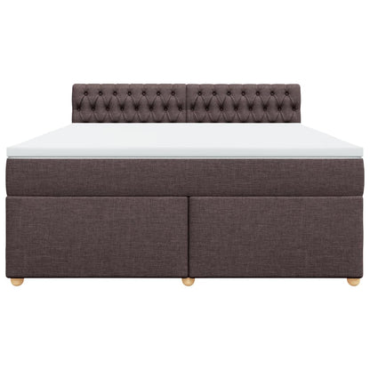 Giroletto a Molle con Materasso Marrone Scuro 180x200cm Tessuto