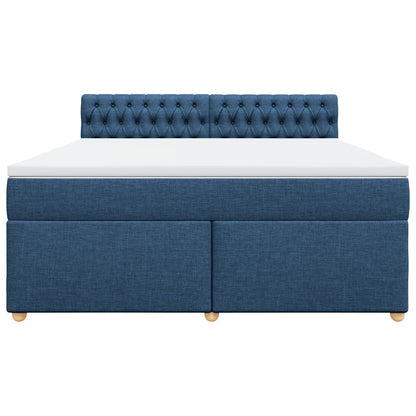 Giroletto a Molle con Materasso Blu 180x200 cm in Tessuto