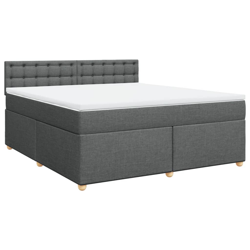 Giroletto a Molle con Materasso Grigio Scuro 180x200 cm Tessuto