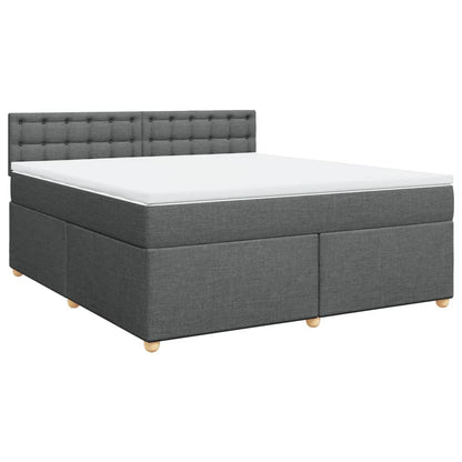 Giroletto a Molle con Materasso Grigio Scuro 180x200 cm Tessuto
