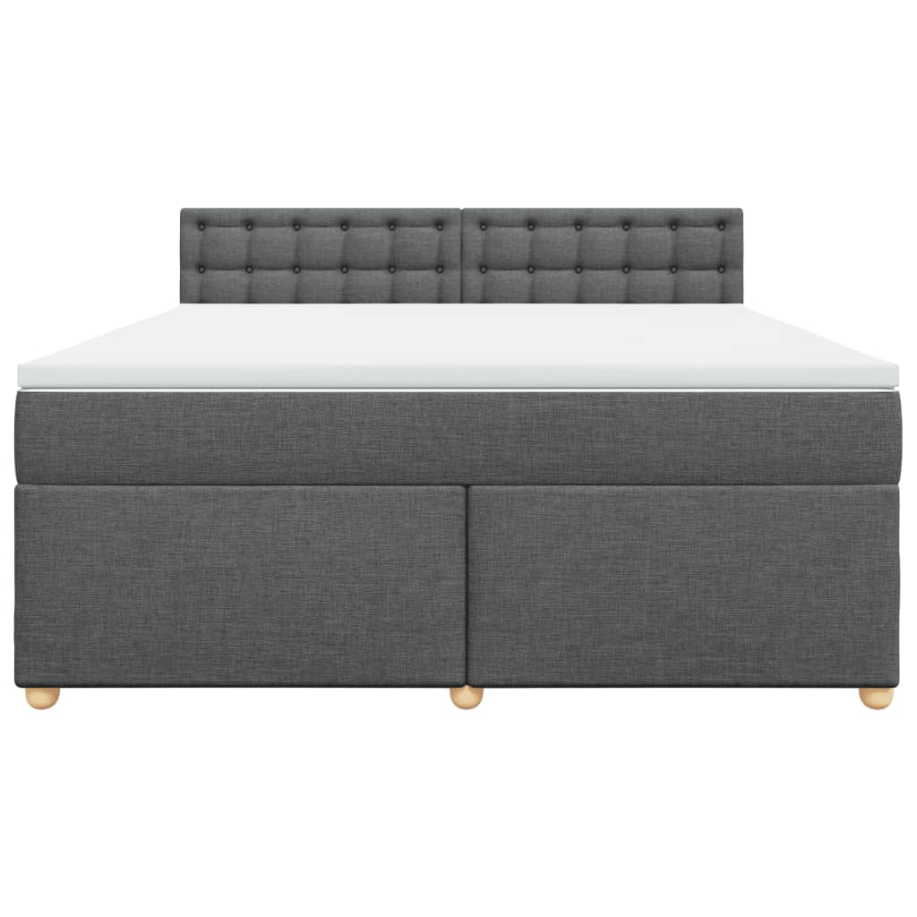 Giroletto a Molle con Materasso Grigio Scuro 180x200 cm Tessuto
