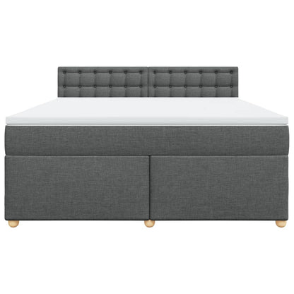 Giroletto a Molle con Materasso Grigio Scuro 180x200 cm Tessuto