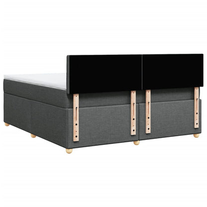 Giroletto a Molle con Materasso Grigio Scuro 180x200 cm Tessuto