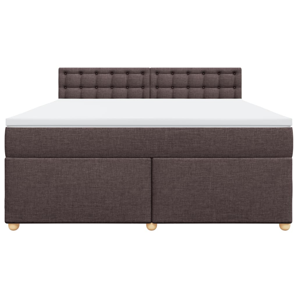 Giroletto a Molle con Materasso Marrone Scuro 180x200cm Tessuto | homemem39