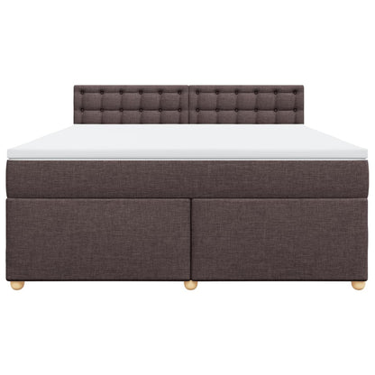 Giroletto a Molle con Materasso Marrone Scuro 180x200cm Tessuto | homemem39