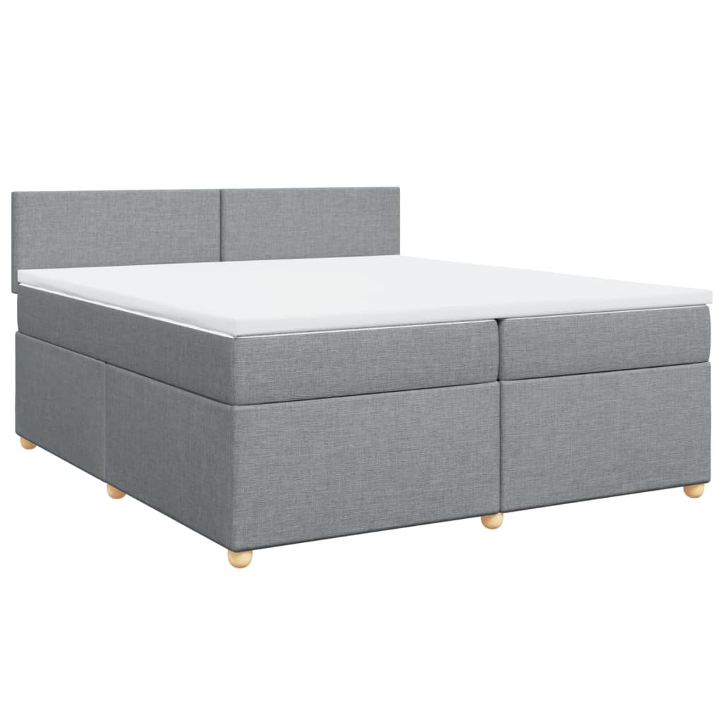 Giroletto a Molle con Materasso Grigio Chiaro 200x200cm Tessuto