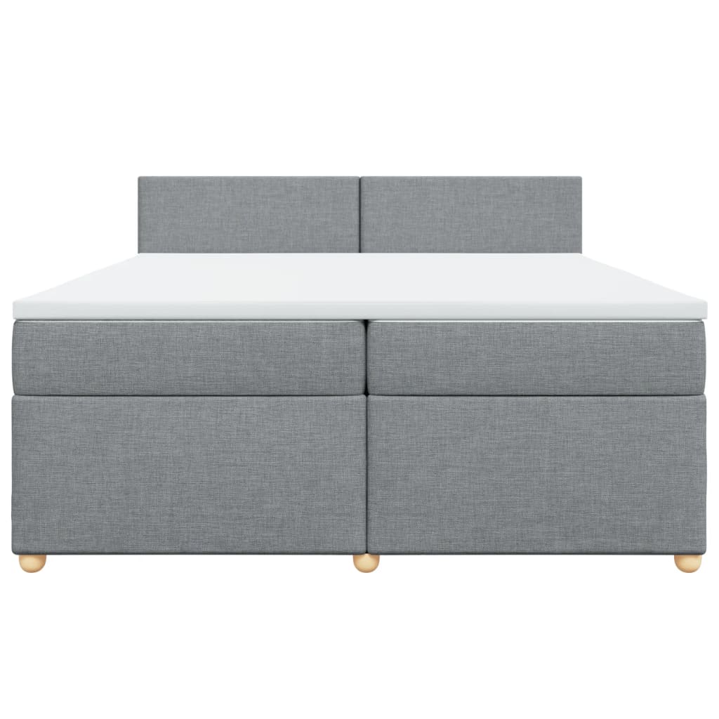 Giroletto a Molle con Materasso Grigio Chiaro 200x200cm Tessuto