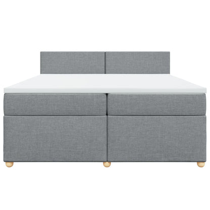 Giroletto a Molle con Materasso Grigio Chiaro 200x200cm Tessuto