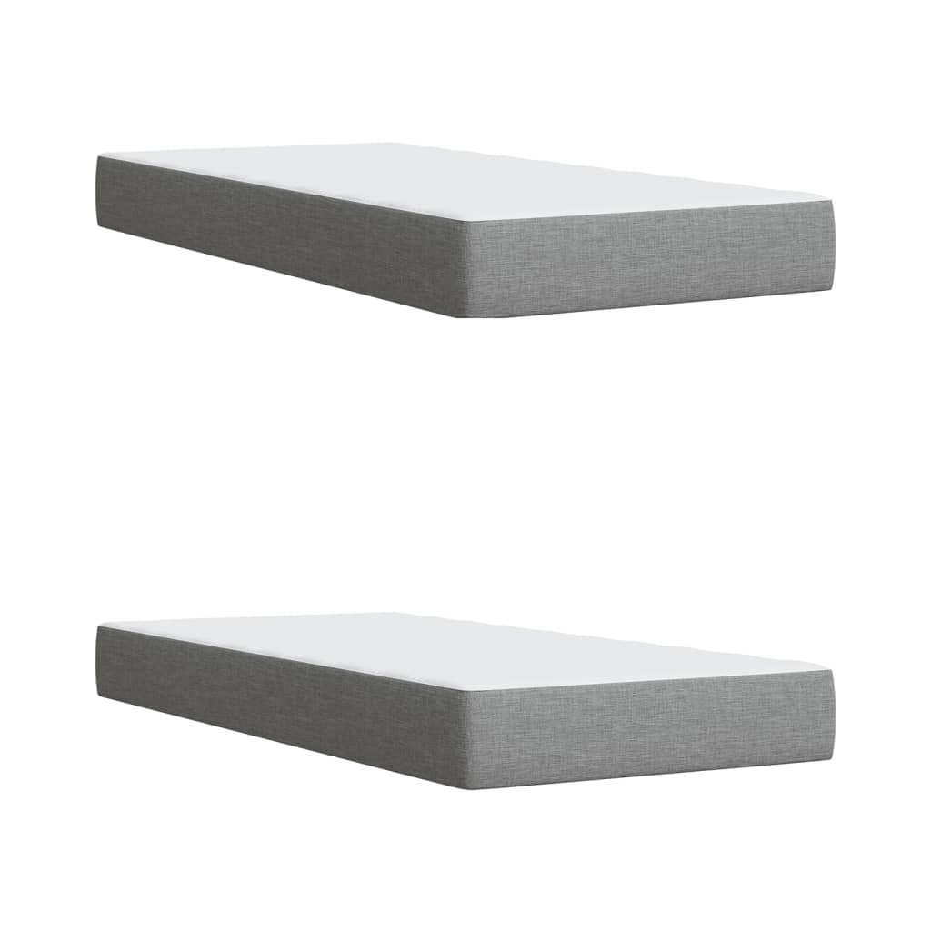 Giroletto a Molle con Materasso Grigio Chiaro 200x200cm Tessuto