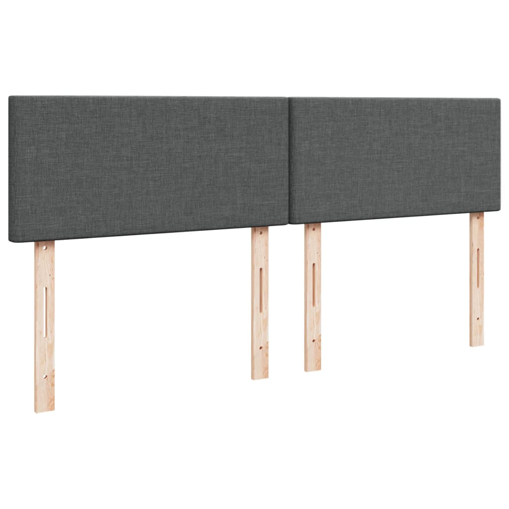 Giroletto a Molle con Materasso Grigio Scuro 200x200 cm Tessuto