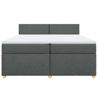 Giroletto a Molle con Materasso Grigio Scuro 200x200 cm Tessuto