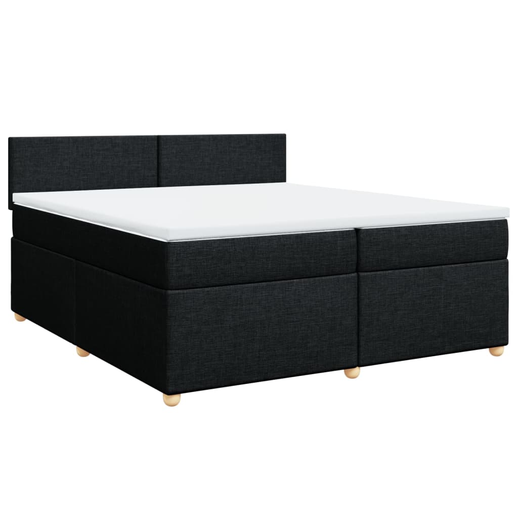 Giroletto a Molle con Materasso Nero 200x200 cm in Tessuto