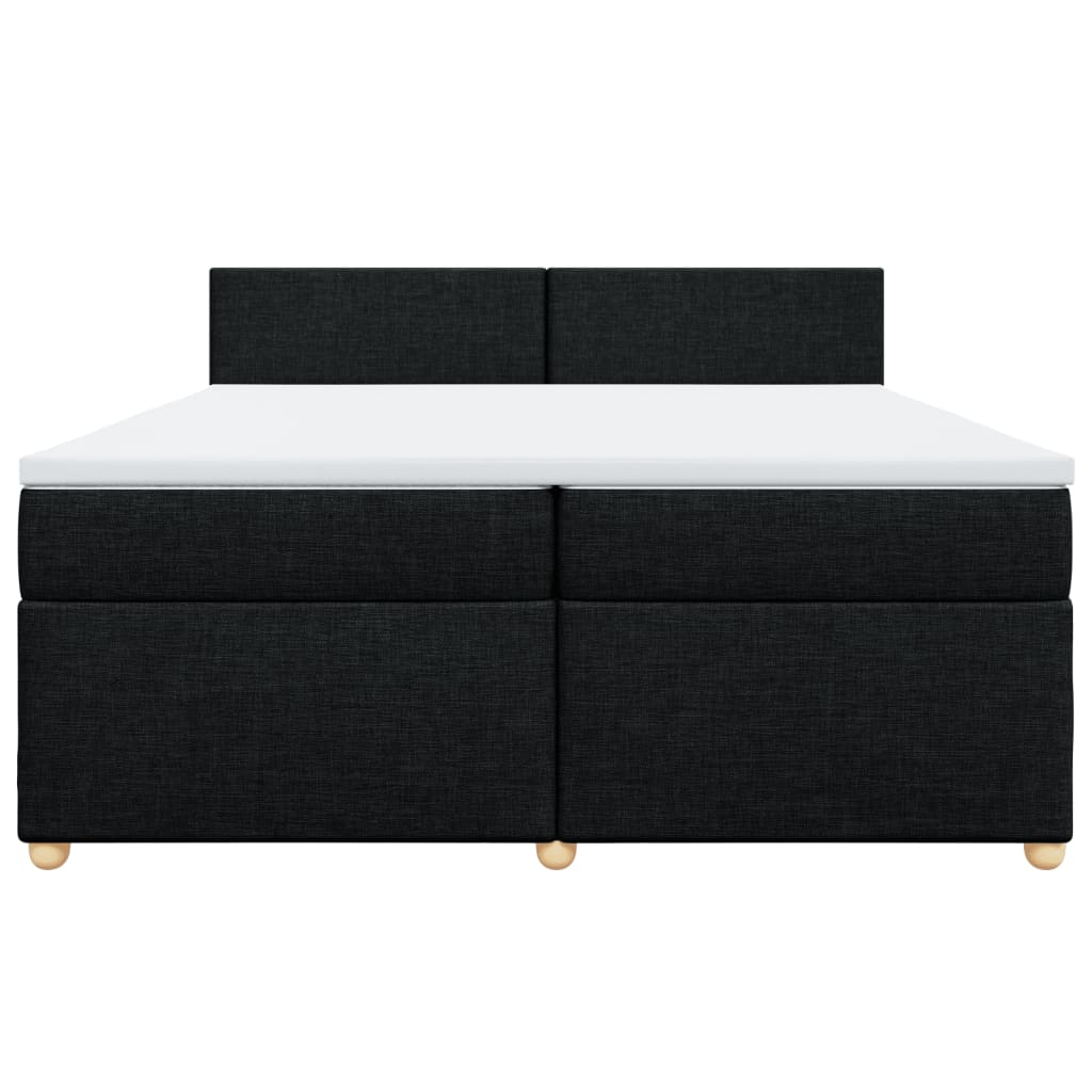 Giroletto a Molle con Materasso Nero 200x200 cm in Tessuto