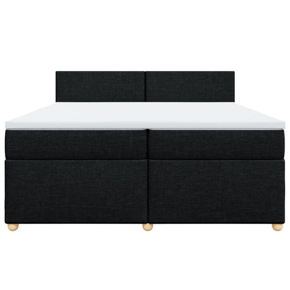 Giroletto a Molle con Materasso Nero 200x200 cm in Tessuto