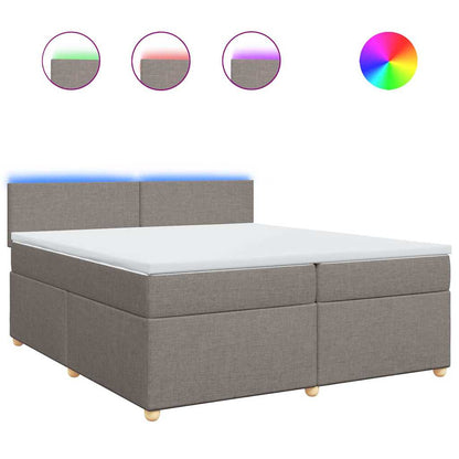 Giroletto a Molle con Materasso Tortora 200x200 cm in Tessuto | homemem39