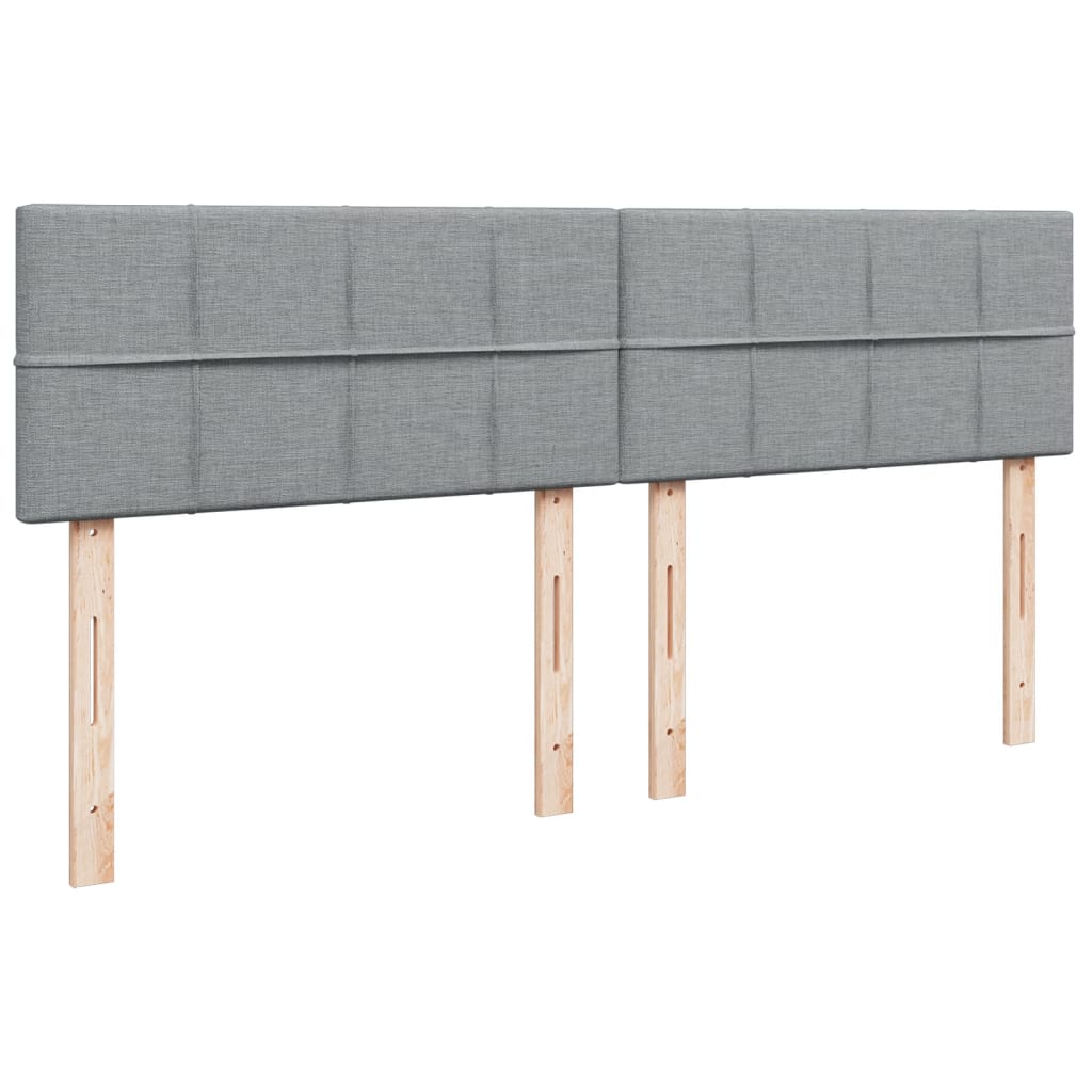 Giroletto a Molle con Materasso Grigio Chiaro 200x200cm Tessuto